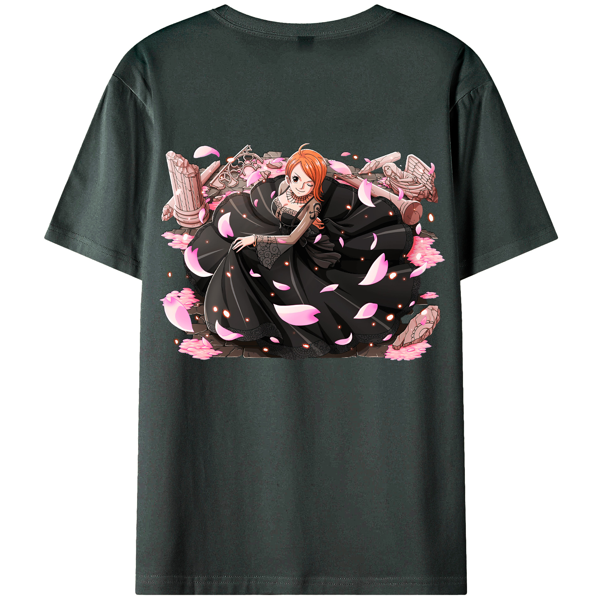 （画像用） ワンピース ナミ ONE PIECE Nami 綿100％ メンズ半袖Tシャツ（バックプリント） 通気性